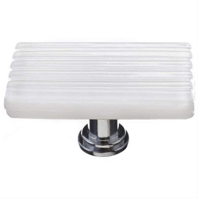 Sietto LK-800-PC Reed White Long Knob Polished Chrome