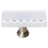 Sietto LK-900-SN Honeycomb White Long Knob Satin Nickel