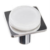 Sietto M-1300-PC Geomtric Round White Knob Polished Chrome