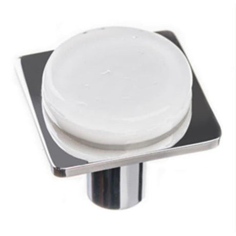 Sietto M-1300-PC Geomtric Round White Knob Polished Chrome