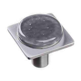 Sietto M-1301-SN Geomtric Round Slate Grey Knob Satin Nickel