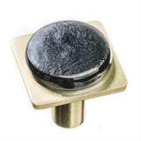 Sietto M-1302-SB Geomtric Round Irid Black Knob Satin Brass
