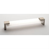 Sietto P-1201-8-SN Affinity White Pull Satin Nickel