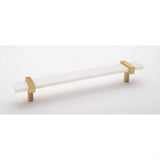 Sietto P-1901-9-SB 9" Adjustable White Pull Satin Brass