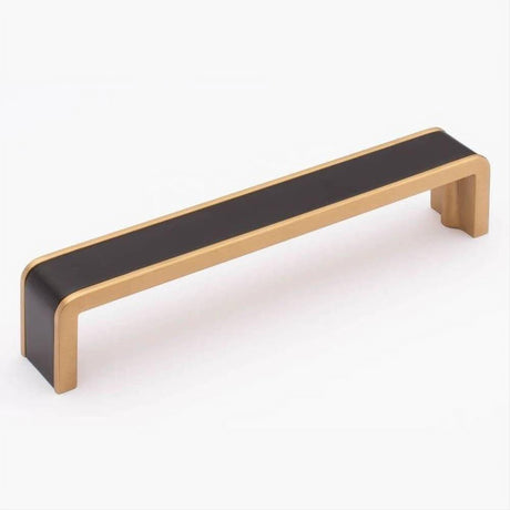 Sietto P-2000-6-MB-SB Fusion 6" Cabinet Pull Matte Black Matte Black/Satin Brass