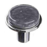 Sietto R-1301-PC Geomtric Round Slate Grey Knob Polished Chrome