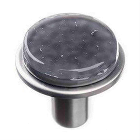 Sietto R-1301-SN Geomtric Round Slate Grey Knob Satin Nickel
