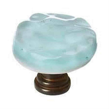 Sietto R-208-ORB Glacier Light Aqua Round Knob Oil Rubbed Bronze