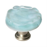 Sietto R-208-SN Glacier Light Aqua Round Knob Satin Nickel
