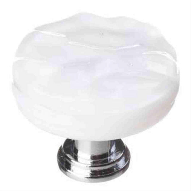 Sietto R-212-PC Glacier White Round Knob Polished Chrome