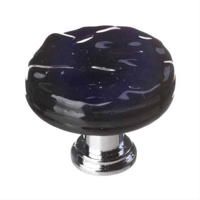 Sietto R-213-PC Glacier Black Round Knob Polished Chrome