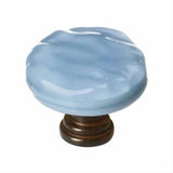Sietto R-215-ORB Glacier Powder Blue Round Knob Oil Rubbed Bronze