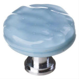 Sietto R-215-PC Glacier Powder Blue Round Knob Polished Chrome
