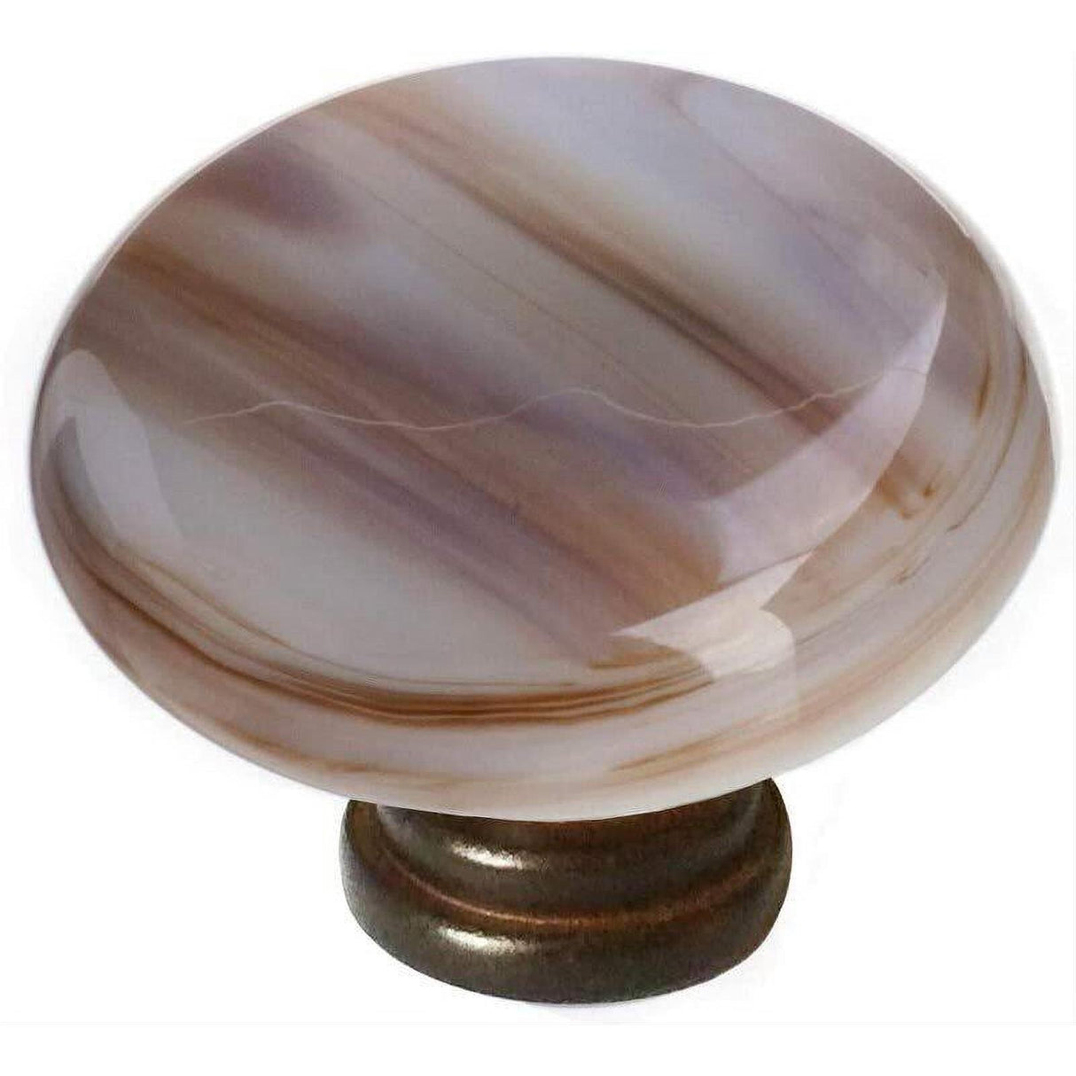 Sietto R-305-ORB Cirrus White with Brown Round Knob Oil Rubbed Bronze