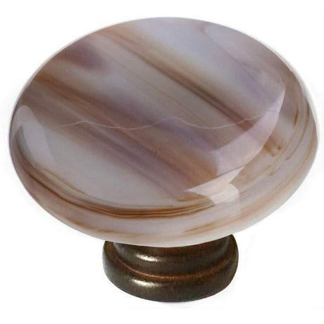 Sietto R-305-ORB Cirrus White with Brown Round Knob Oil Rubbed Bronze