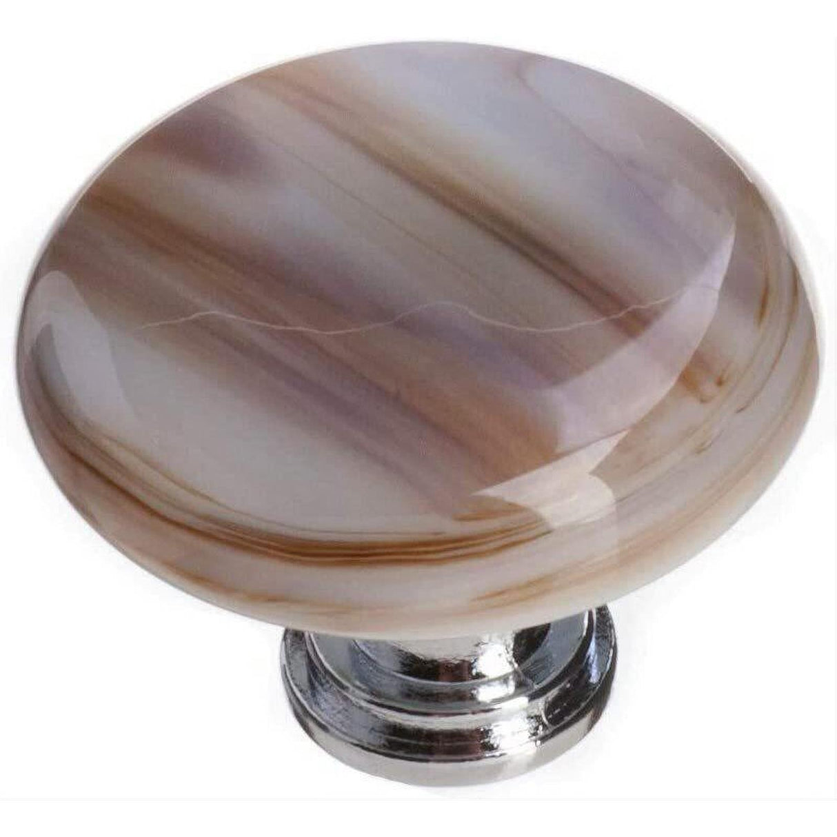 Sietto R-305-PC Cirrus White with Brown Round Knob Polished Chrome