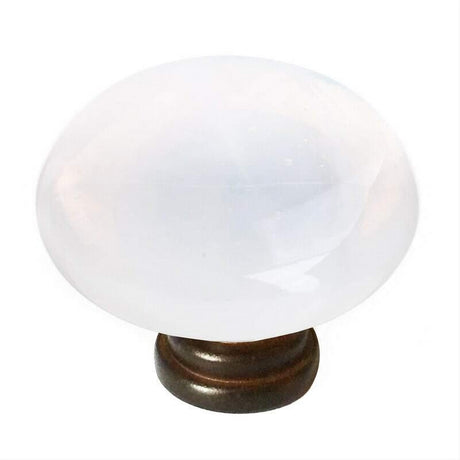 Sietto R-400-ORB Cirrus White Round Knob Oil Rubbed Bronze