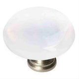 Sietto R-400-SN Cirrus White Round Knob Satin Nickel