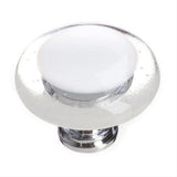 Sietto R-701-PC Reflective White Round Knob Polished Chrome