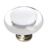 Sietto R-701-SN Reflective White Round Knob Satin Nickel