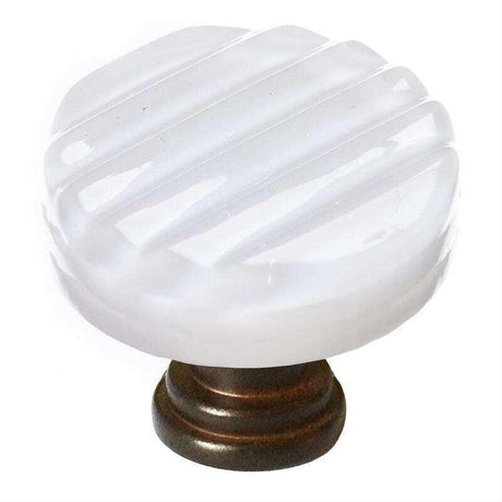 Sietto R-800-ORB Reed White Round Knob Oil Rubbed Bronze