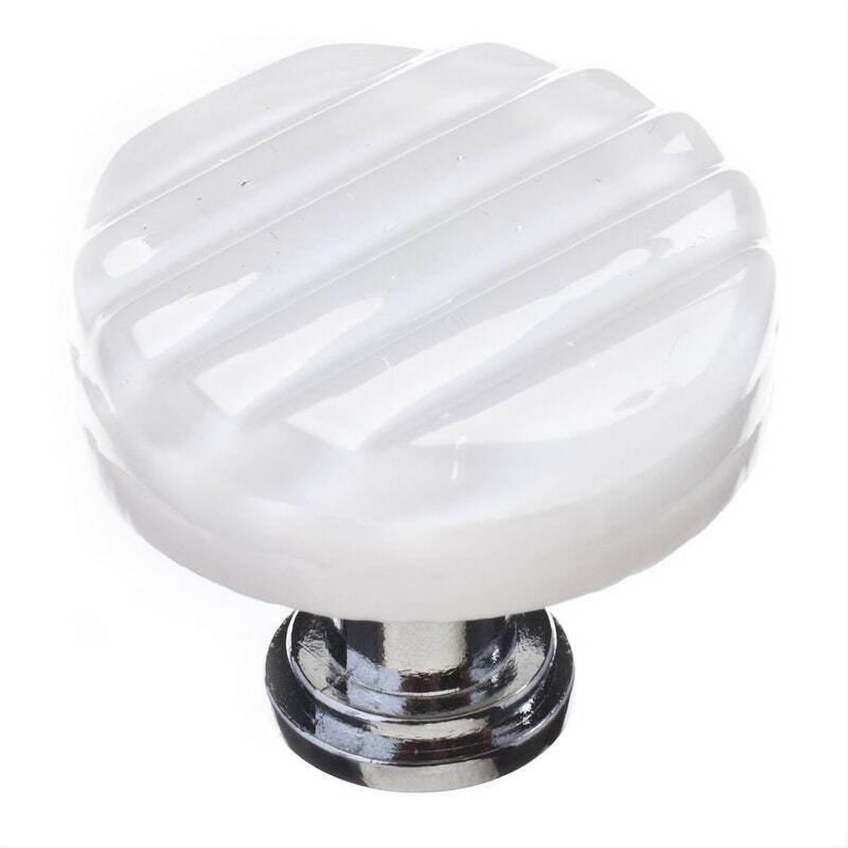 Sietto R-800-PC Reed White Round Knob Polished Chrome