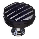 Sietto R-802-PC Reed Black Round Knob Polished Chrome