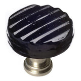 Sietto R-802-SN Reed Black Round Knob Satin Nickel