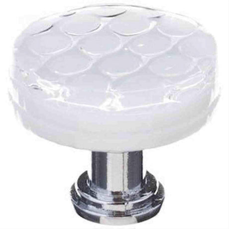 Sietto R-900-PC Honeycomb White Round Knob Polished Chrome