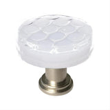 Sietto R-900-SN Honeycomb White Round Knob Satin Nickel