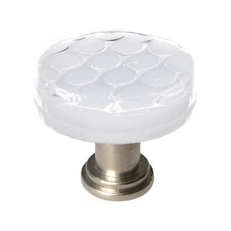 Sietto R-900-SN Honeycomb White Round Knob Satin Nickel