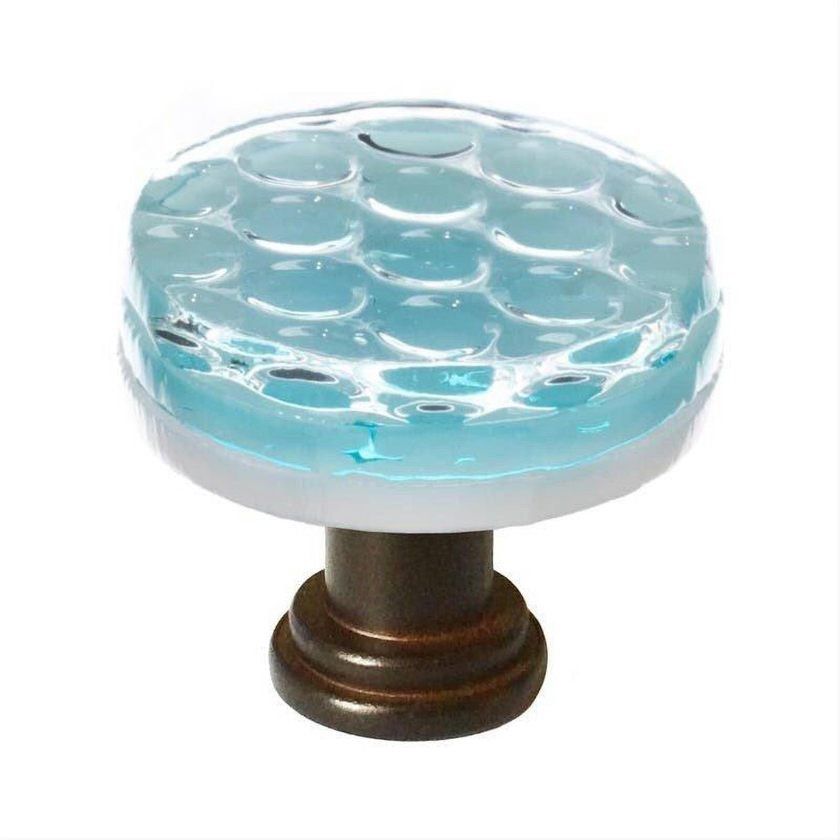 Sietto R-901-ORB Honeycomb Light Aqua Round Knob Oil Rubbed Bronze