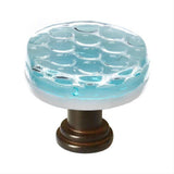 Sietto R-901-ORB Honeycomb Light Aqua Round Knob Oil Rubbed Bronze