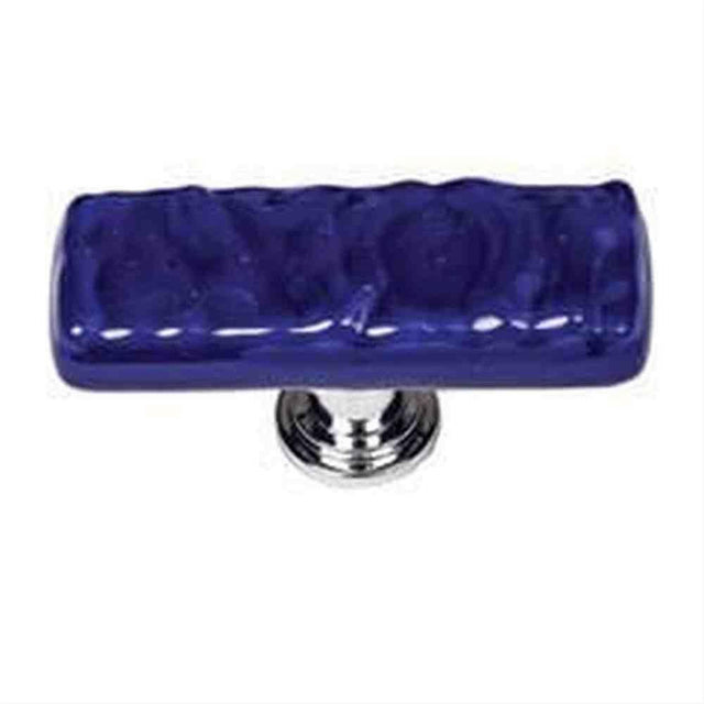 Sietto SLK-221-PC Skinny Glacier Deep Cobalt Blue Long Knob Polished Chrome