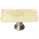 Sietto SLK-222-SN Skinny Glacier Pale Yellow Long Knob Satin Nickel