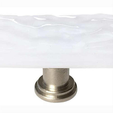 Sietto SLK_212-SN-212 Skinny Glacier White Long Knob Satin Nickel