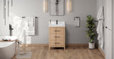 Jeffrey Alexander Katara 24" Natural Oak Single Sink Bathroom Vanity with White Quartz Top - 8 in. Widespread Faucet Top - VKITKAT24NOWQR1 product image 6