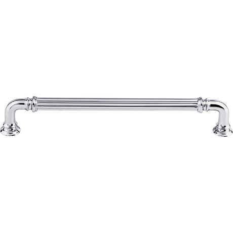 Top Knobs TK324PC Reeded 7" Center to Center Bar Pull Polished Chrome