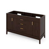Jeffrey Alexander Theodora 60" Dark Walnut Double Sink Bathroom Vanity with White Resin Top - 8 in. Widespread Faucet Top product image 2
