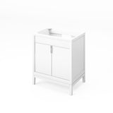 Jeffrey Alexander Theodora 31" White Single Sink Bathroom Vanity with White Resin Top - 8 in. Widespread Faucet Top product image 2