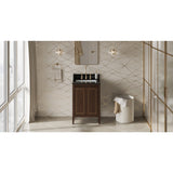 Jeffrey Alexander Percival 24" Dark Walnut Single Sink Bathroom Vanity with Black Granite Top - 8 in. Widespread Faucet Top