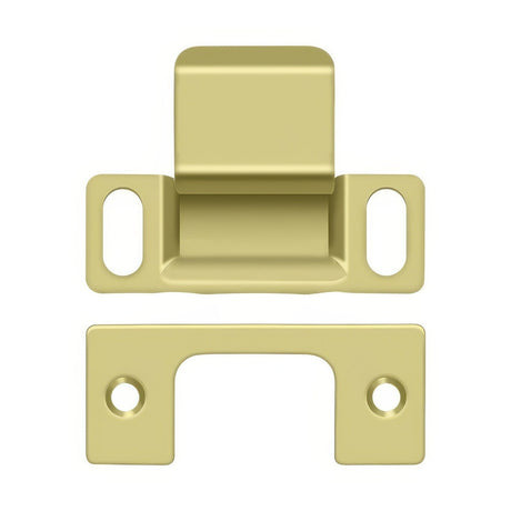 Deltana SP2751U3 polished brass dust cup strike plate