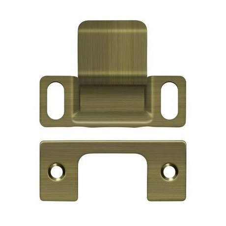 Deltana SP2751U5 antique brass dust cup strike plate