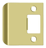 Deltana SPE225U3 polished brass extended lip strike plate