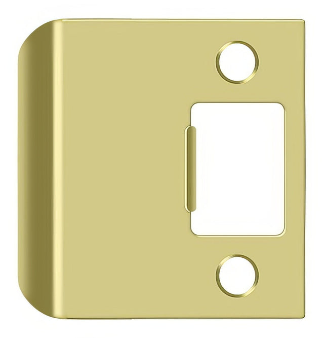Deltana SPE225U3 polished brass extended lip strike plate