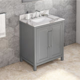 Jeffrey Alexander Cade 30" Grey Single Sink Bathroom Vanity with Calacatta Vienna Quartz Top - 8 in. Widespread Faucet Top product image 2