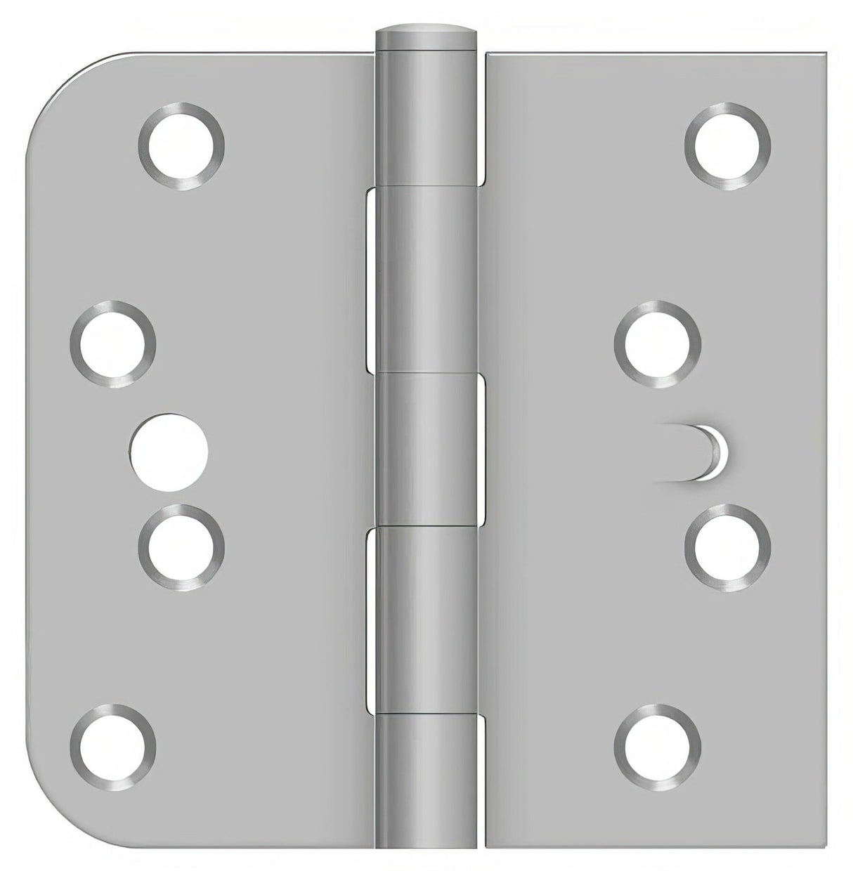 Deltana SS44058TA32D-LH door hinge in satin stainless, front view