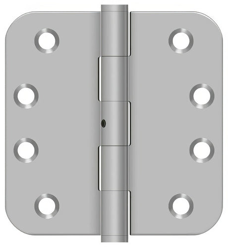 Deltana SS44R5U32D-RN door hinge in satin stainless, front view