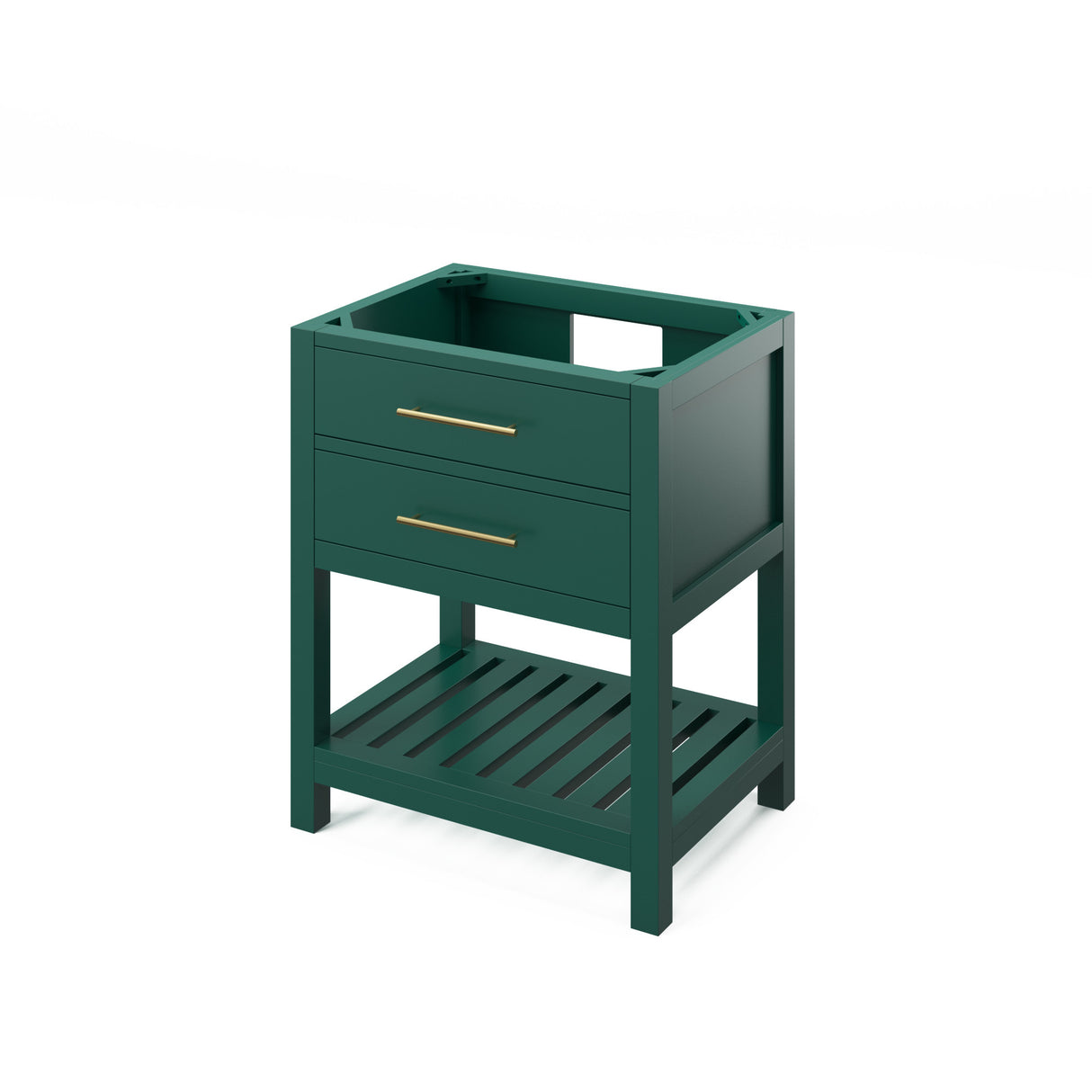 Jeffrey Alexander Wavecrest 30" Green Single Sink Bathroom Vanity with White Carrara Marble Top - 8 in. Widespread Faucet Top product image 3