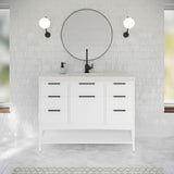 Jeffrey Alexander Gardner 49" White Single Sink Bathroom Vanity with White Resin Top - Single-Hole Faucet Top - VKGAR48WHWDWHRE product image 2